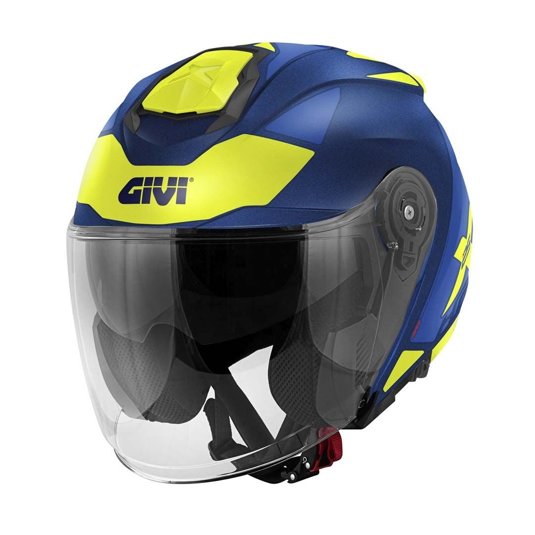 GIVI - CASCO JET X25 TARGET AZUL YELLOW - SECURTEX MOTOR S.L (t/a MaximoMoto)