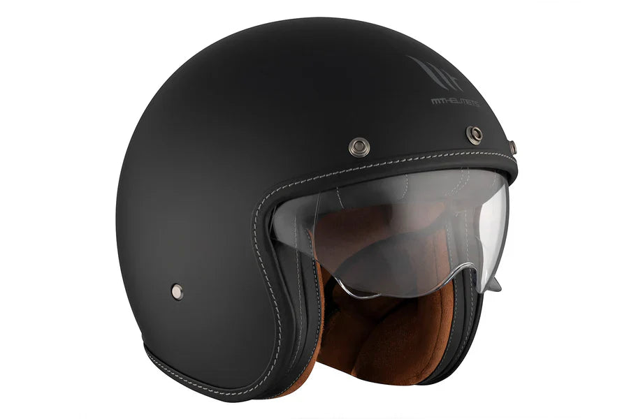 MT LE MANS 2 SV S SOLID A1 Casco Jet Abierto Para Moto Negro Mate - CASCO