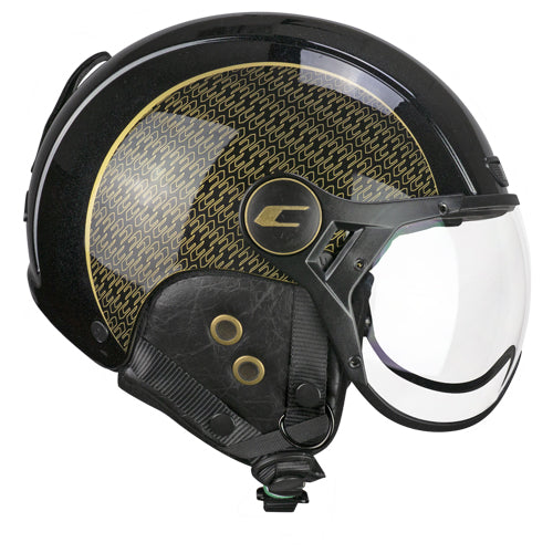 CGM 801G JET EBI GOLD Abierto Casco Negro Perla Oro - CASCO