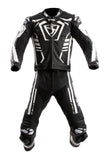 MUGENRACE MNR-2412 2 Piezas Traje Cuero Negro Blanco