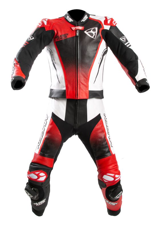 MUGENRACE MNR-2402 SIDEGUN 2 piezas Traje cuero Negro Blanco Rojo