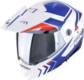 SCORPION ADX-2 LEWIS Aventura Moto Casco Blanco Azul Rojo