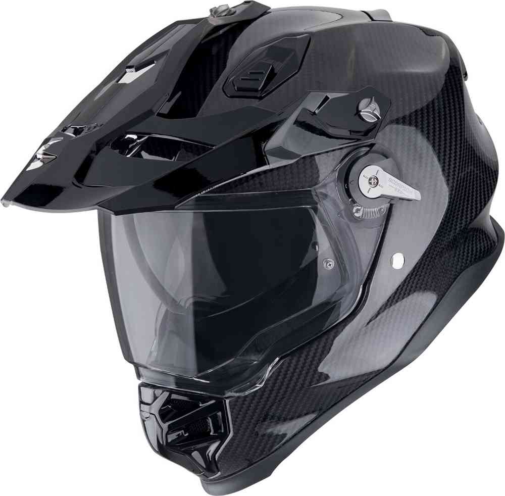 SCORPION ADF-9000 CARBON AIR SOLID Aventura Moto Casco Negro