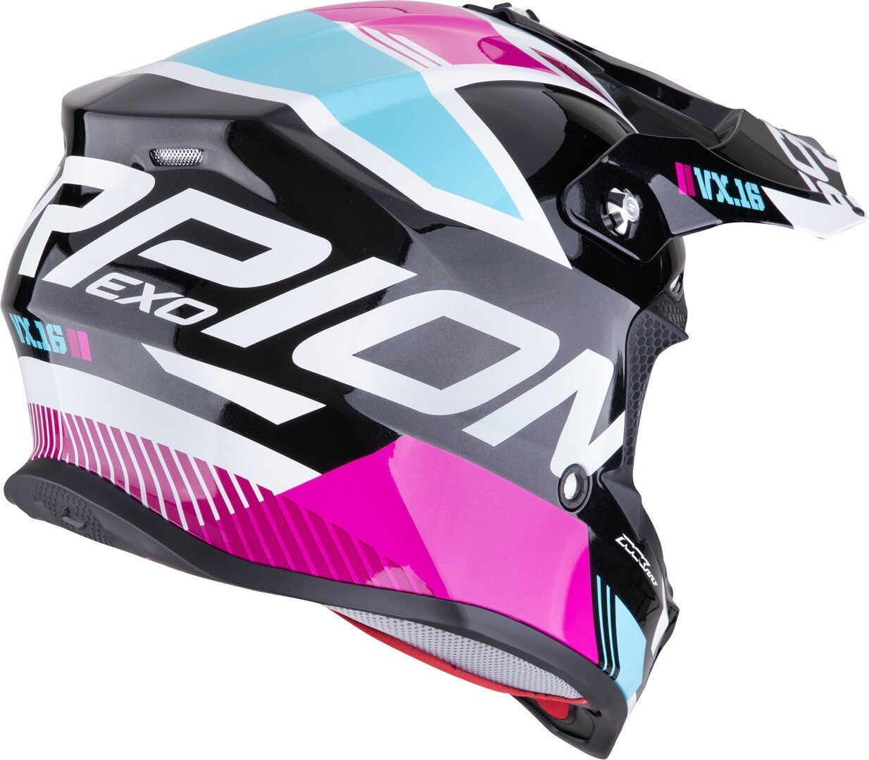 SCORPION VX 16 EVO AIR ANALOG Enduro Moto Casco Negro Azul Rosa