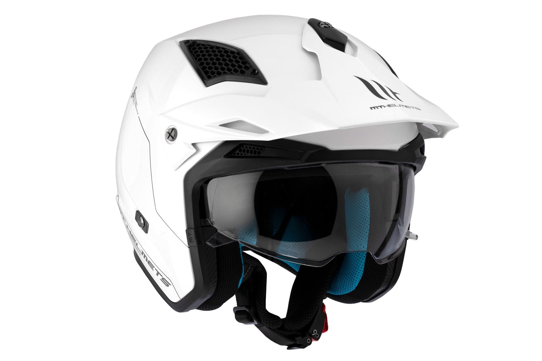 MT District Sv Solid A0 en blanco brillante Casco de moto todoterreno - CASCO