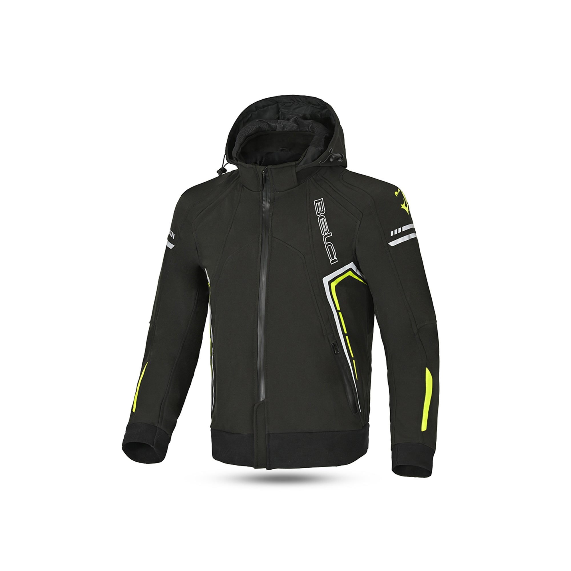 BELA - BREEZE SOFTSHELL Negro/Amarillo Fluor - SECURTEX MOTOR S.L (t/a MaximoMoto)