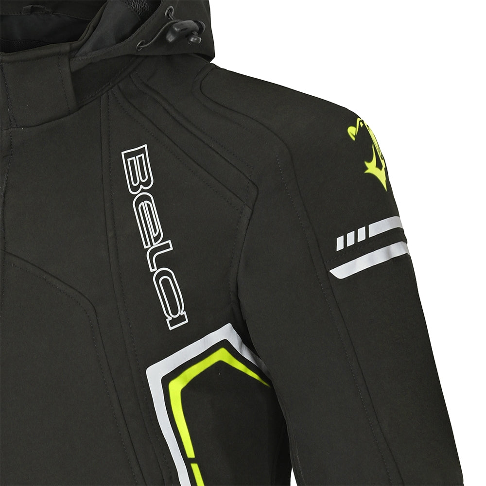 BELA - BREEZE SOFTSHELL Negro/Amarillo Fluor - SECURTEX MOTOR S.L (t/a MaximoMoto)