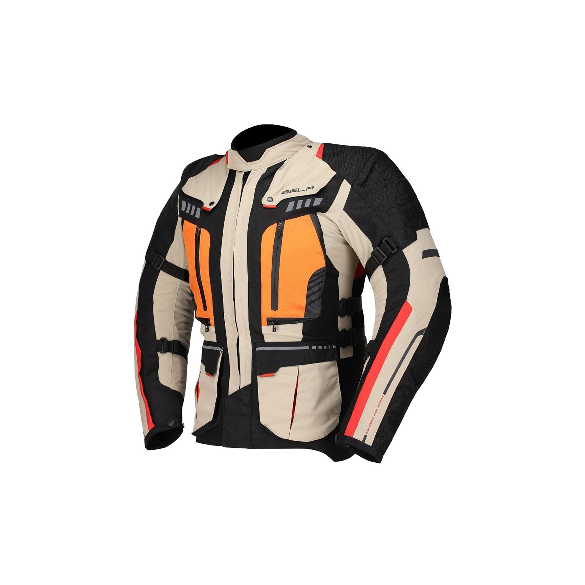BELA - Chaqueta Textil Hailstorm Crema/Negro/Naranja - SECURTEX MOTOR S.L (t/a MaximoMoto)
