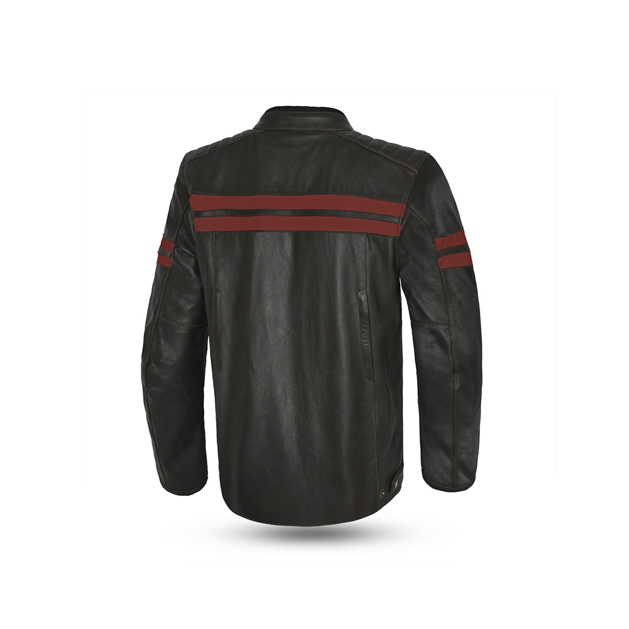 BELA - CHAQUETA PIEL STARK MARRÓN OSCURO/ROJO - SECURTEX MOTOR S.L (t/a MaximoMoto)