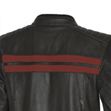 BELA - CHAQUETA PIEL STARK MARRÓN OSCURO/ROJO - SECURTEX MOTOR S.L (t/a MaximoMoto)