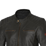BELA - CHAQUETA PIEL STARK MARRÓN OSCURO/ROJO - SECURTEX MOTOR S.L (t/a MaximoMoto)