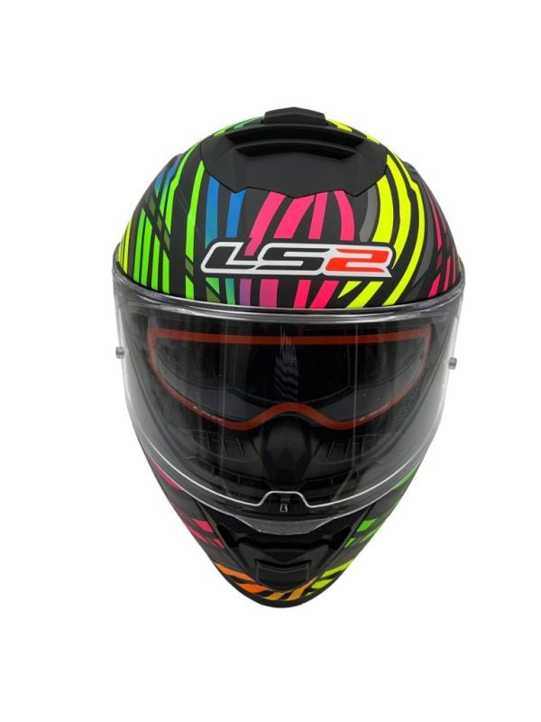 LS2 FF800 STORM POWER MATT BLACK RAINBOW - SECURTEX MOTOR S.L (t/a MaximoMoto)