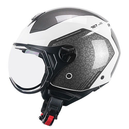 CGM 167L FLO BICO Urbano Abierto Jet Casco Blanco Gris conformado
