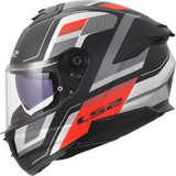 LS2 FF808 STREAM II CASCO DE MOTO VINTAGE NEGRO GRIS ROJO
