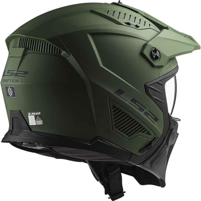 LS2 OF606 DRIFTER SOLID MATT MILITARY GREEN - SECURTEX MOTOR S.L (t/a MaximoMoto)