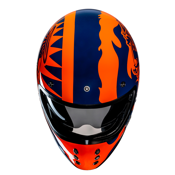 HJC V60 FLAME MC27 Casco Integral De Motocicleta Estilo Vintage - SECURTEX MOTOR S.L (t/a MaximoMoto)