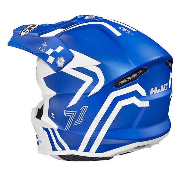 HJC i50 Hex Blanco Azul casco de motocross BACK