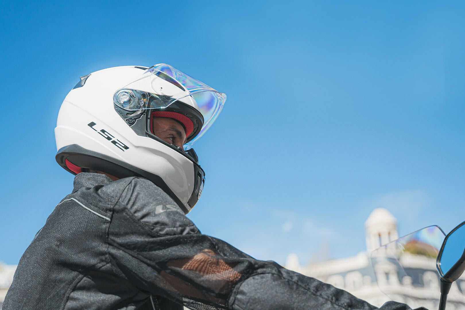 LS2 FF353 RAPID SINGLE MONO GLOSS WHITE - SECURTEX MOTOR S.L (t/a MaximoMoto)