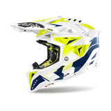 AIROH AVIATOR 3 SPIN Motocicleta Tierra Casco Amarillo Azul Brillo