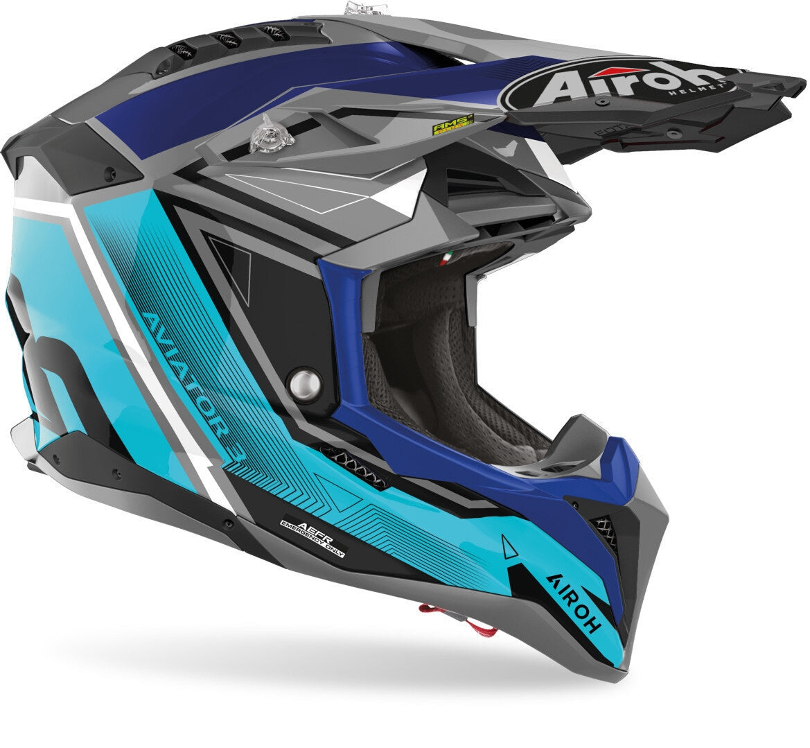 AIROH - CASCOS AVIATOR 3 LEAGUE BLUE GLOSS - SECURTEX MOTOR S.L (t/a MaximoMoto)