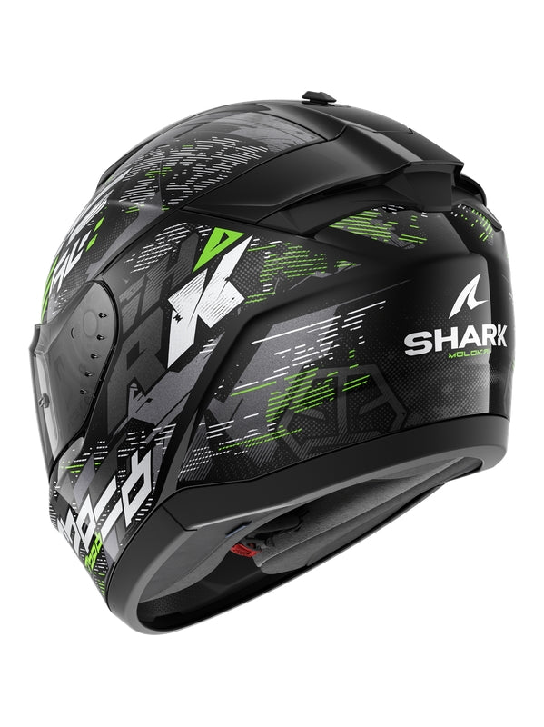 Shark HE1109EKSG Cascos RIDILL 2 Negro Plata Verde