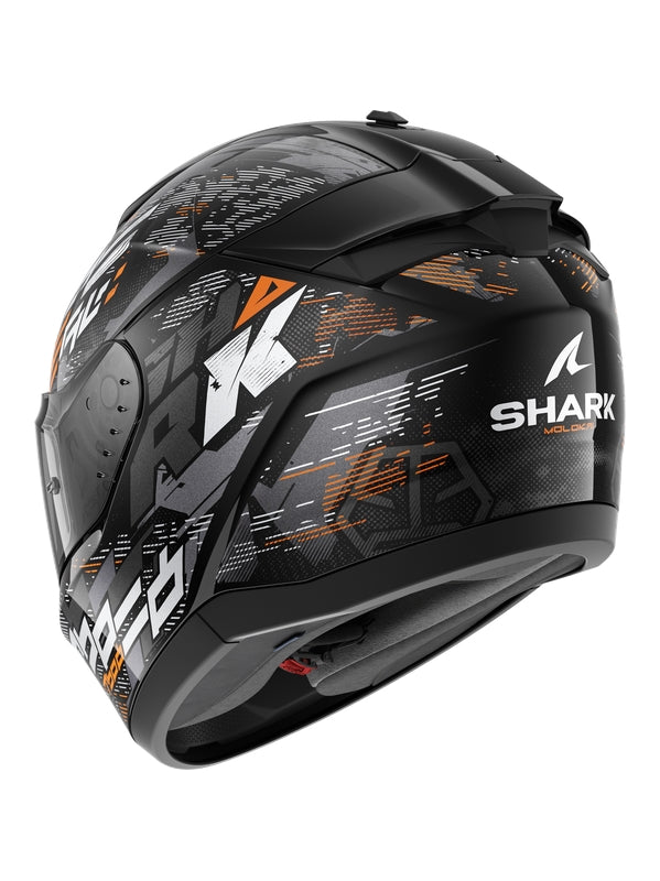 SHARK HE1109EKSO CASCOS RIDILL 2 MOLOKAI Negro Plata Naranja