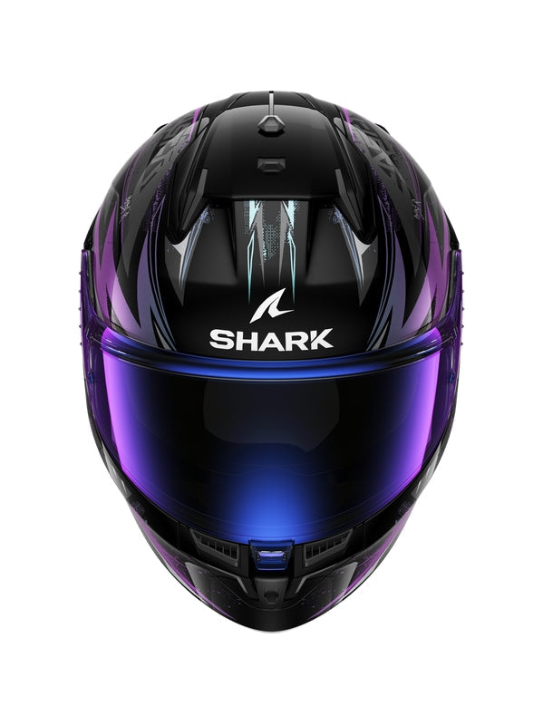 SHARK D SKWAL 3 purpurina verde negra integral Casco