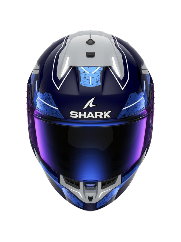 SHARK SKWAL i3 integral Casco azul cromado plata