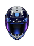 SHARK SKWAL i3 integral Casco azul cromado plata