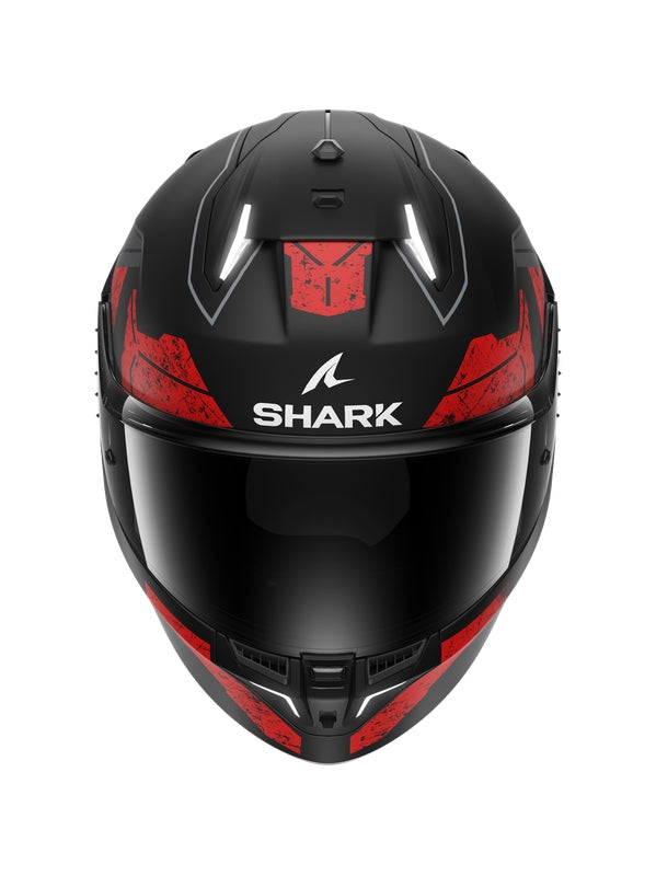 SHARK SKWAL i3 RHAD Integral Casco Negro Mate Cromo Rojo