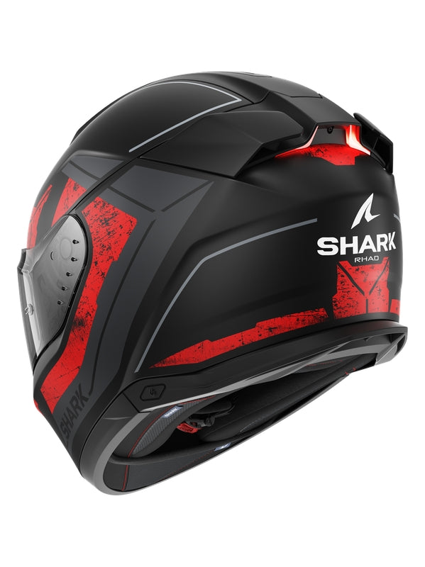 SHARK SKWAL i3 RHAD Integral Casco Negro Mate Cromo Rojo