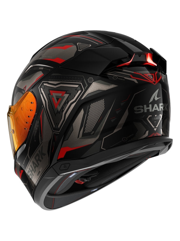SHARK i3 LINIK Integral Casco Negro Antracita Rojo
