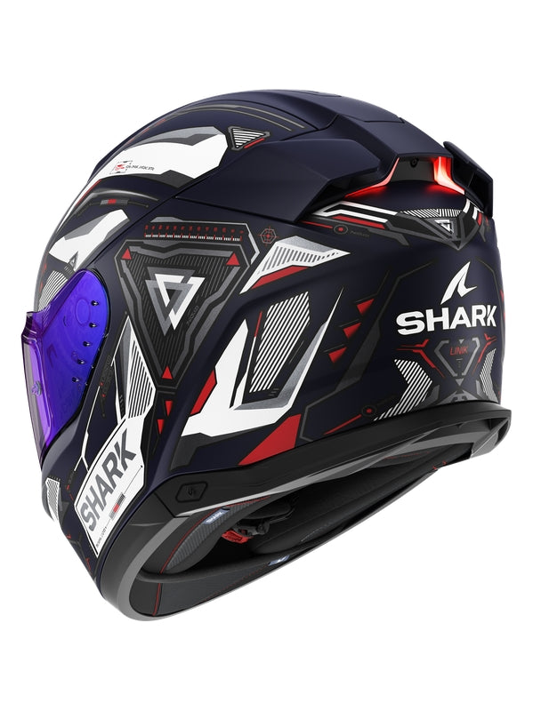 SHARK SKWAL i3 LINIK Mat Integral Casco Azul Blanco Rojo