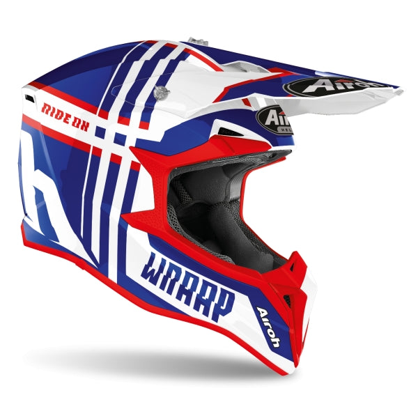AIROH - CASCOS WRAAP YOUTH BROKEN BLUE/RED GLOSS - SECURTEX MOTOR S.L (t/a MaximoMoto)