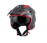 KAPPA KV45 Trial Gemini Jet Urban Turismo Casco Negro Mate Rojo - CASCO