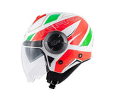 KAPPA KV37 EVO Moto Cara Abierta Casco Blanco Negro Rojo Verde - CASCO