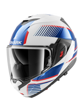 SHARK OXO SIEVE blanco cromado y azul motocicleta modular Casco