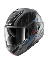 SHARK OXO RYDGER ABATIBLE MODULAR CASCO AZUL ANTRACITA MAT NEGRO
