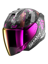 Shark SKWAL i3 Hellcat Casco abierto negro mate cromado morado