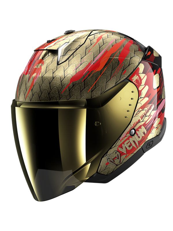 Shark SKWAL i3 JET Venum Casco Negro Rojo Dorado