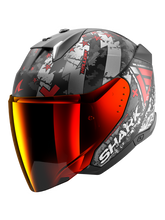 Shark SKWAL i3 Hellcat abierto Casco negro mate cromado rojo