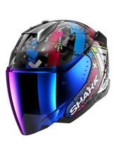 SHARK SKWAL i3 JET Hellcat CASCO NEGRO MATE CROMADO AZUL