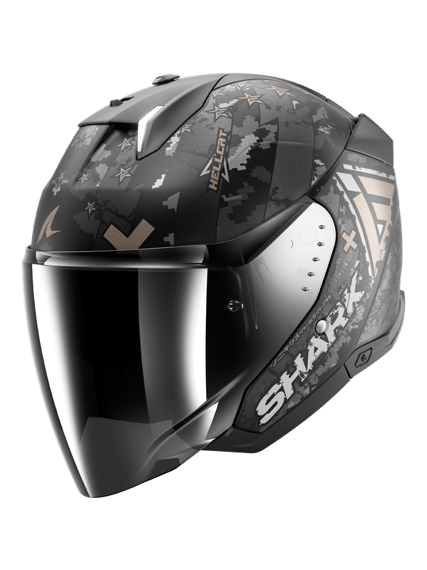 SHARK SKWAL i3 JET Hellcat Casco negro mate cromado antracita