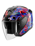SHARK SKWAL JET PRANZ URBANO TURISMO CASCO NEGRO AZUL ROJO