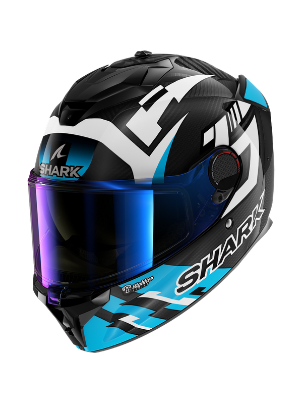 SHARK CASCO SPARTAN GT PRO CARBON ZARCO TRACK RACER Carbono Blanco Azul