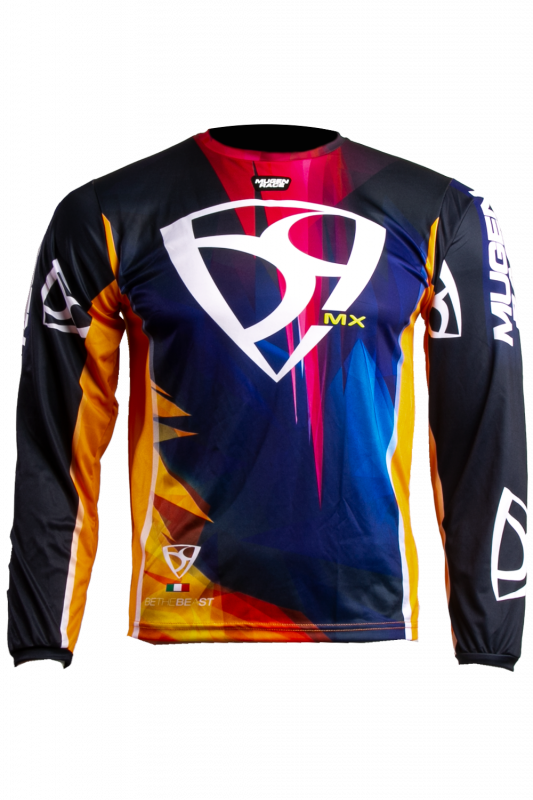 MUGENRACE CR-MNR-2490 ARMY CRUZ JERSEY NARANJA AZUL