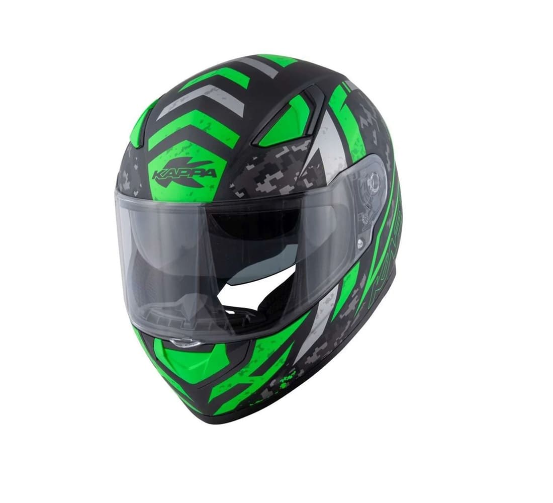 KAPPA KV41 Dallas Moto Casco Integral Negro Mate Verde - CASCO