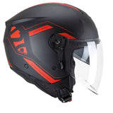 CGM 126G IPER CITY Casco Jet De Moto Negro Rojo Opaco
