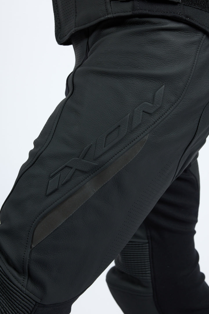 IXON AVENGER HOMBRE MOTO PANTALONES CUERO NEGRO