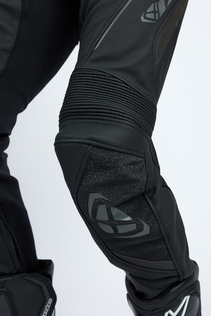 IXON AVENGER HOMBRE MOTO PANTALONES CUERO NEGRO